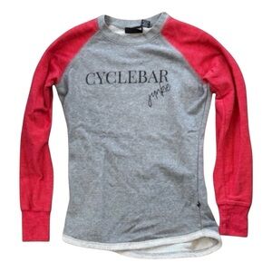 CycleBar Junkie Gray and Red Long Sleeve Shirt small women’s top